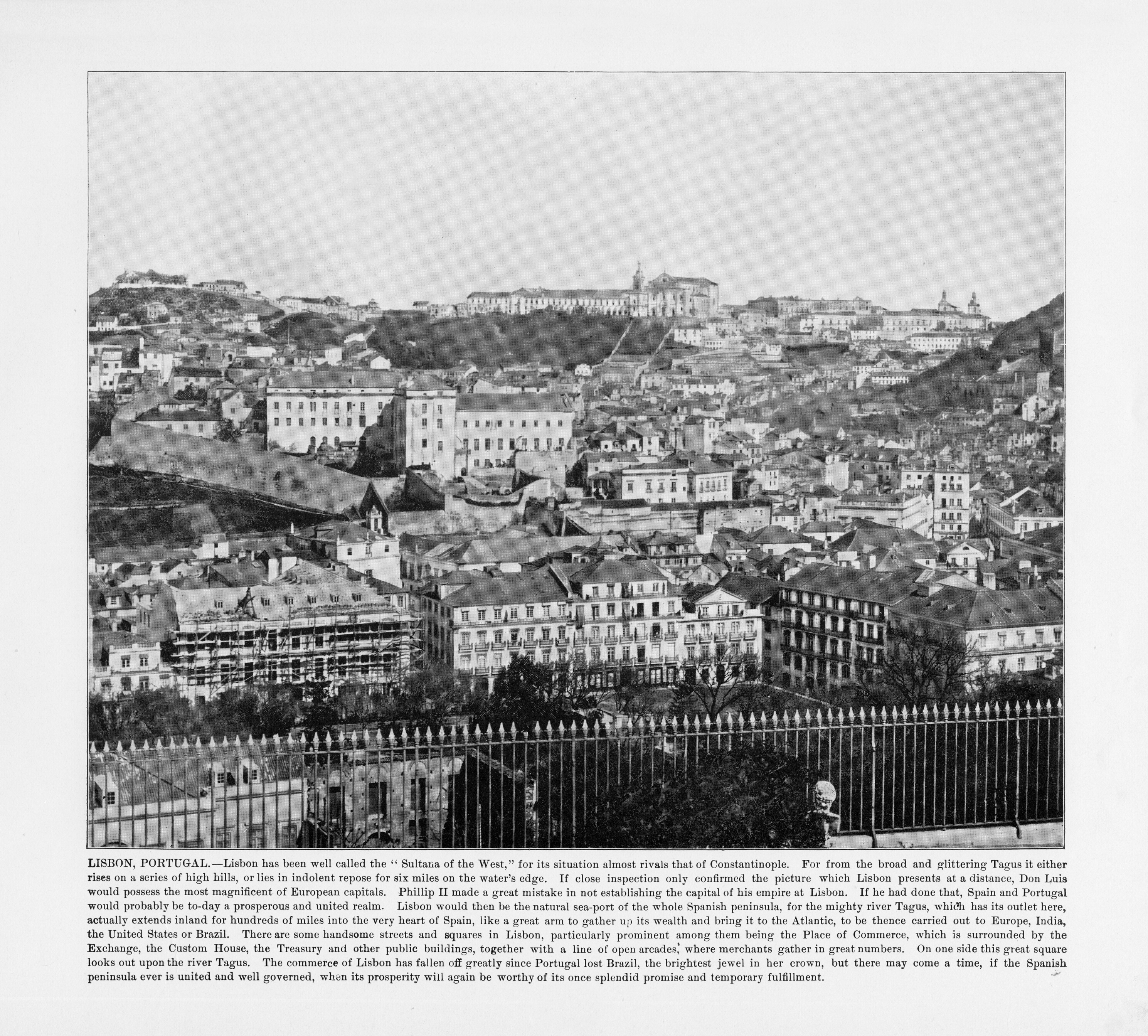 Antique Portuguese Photograph: Lisbon, Portugal, 1893